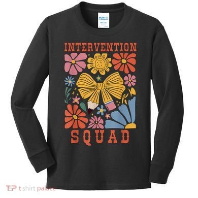 Boho Floral Coquette Intervention Squad Early Intervention Kids Long Sleeve Shirt