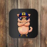 Barbadian Flag Cat Mom Souvenirs Products Kitten Barbados Coaster thumb 0