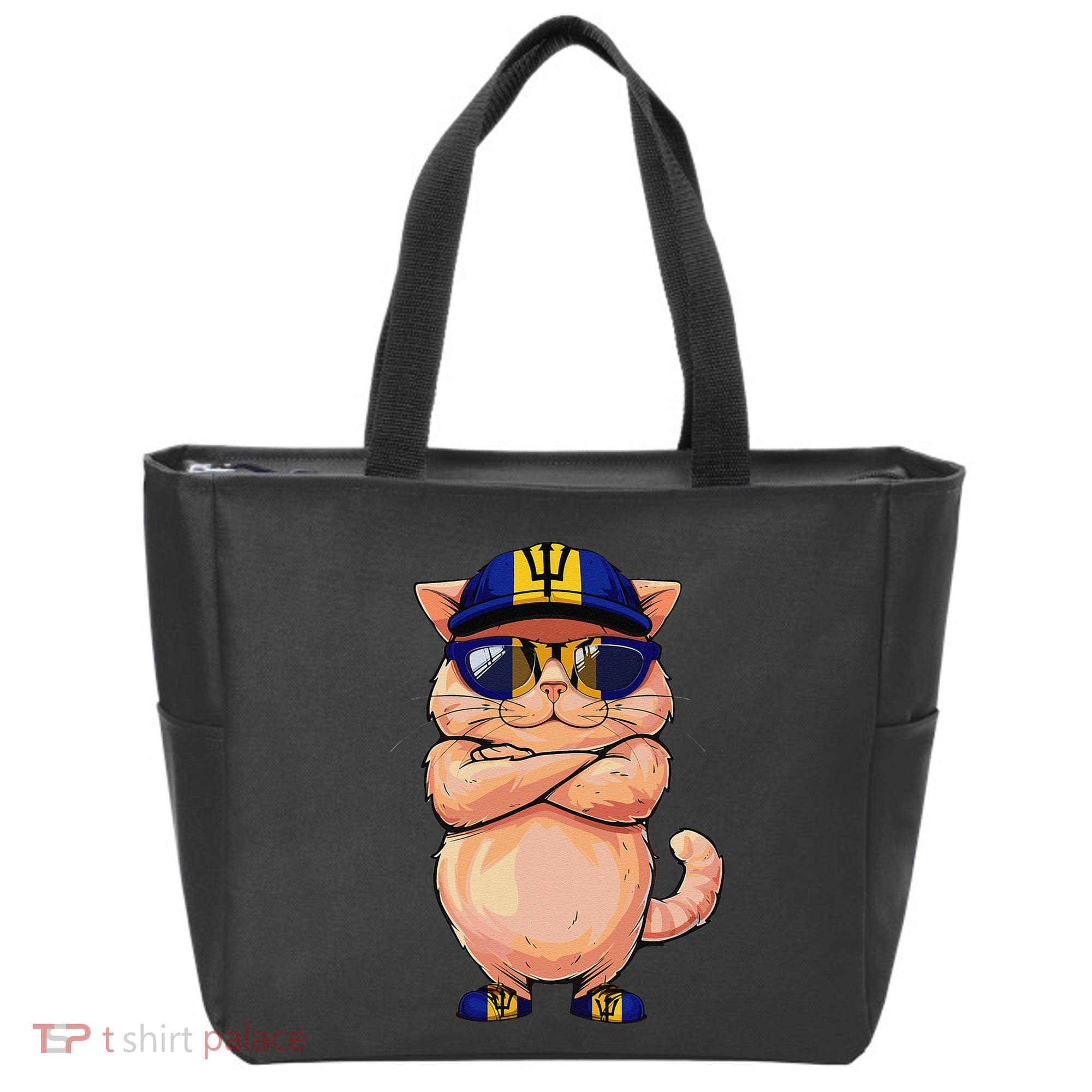 Barbadian Flag Cat Mom Souvenirs Products Kitten Barbados Tote Bag