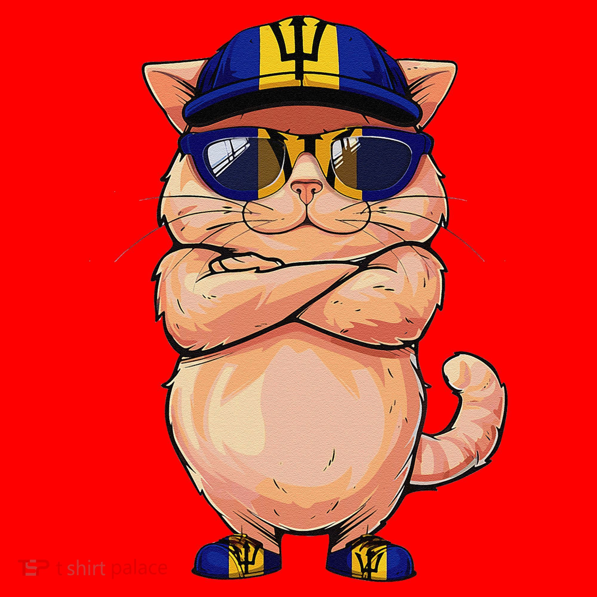 Barbadian Flag Cat Mom Souvenirs Products Kitten Barbados Santa Hat
