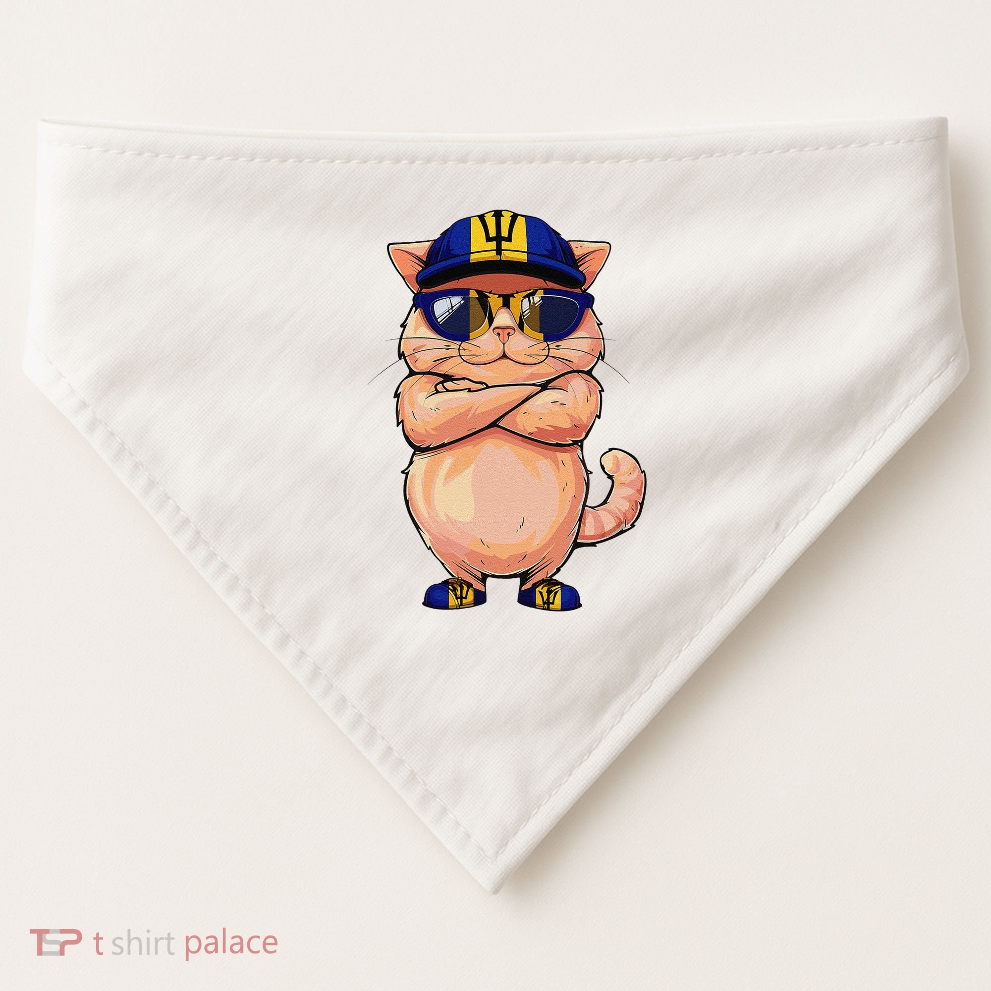 Barbadian Flag Cat Mom Souvenirs Products Kitten Barbados USA-Made Doggie Bandana