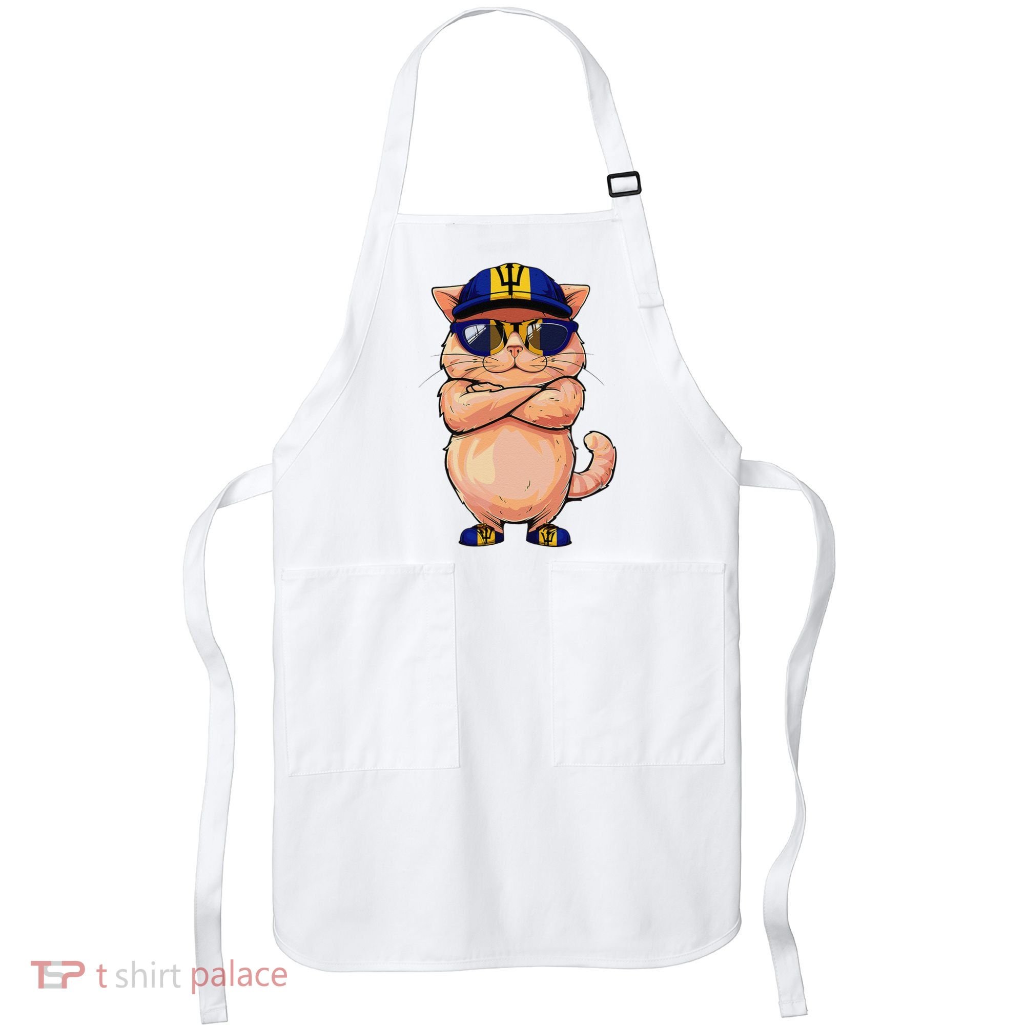 Barbadian Flag Cat Mom Souvenirs Products Kitten Barbados Apron
