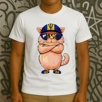 Barbadian Flag Cat Mom Souvenirs Products Kitten Barbados T-Shirt thumb 3