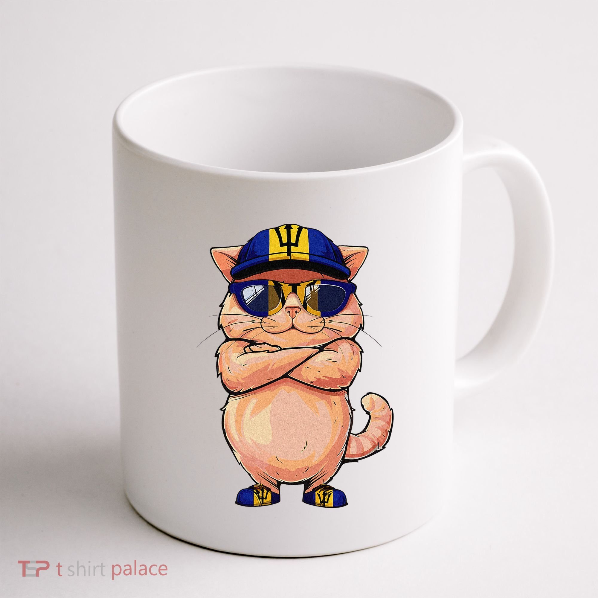 Barbadian Flag Cat Mom Souvenirs Products Kitten Barbados Coffee Mug