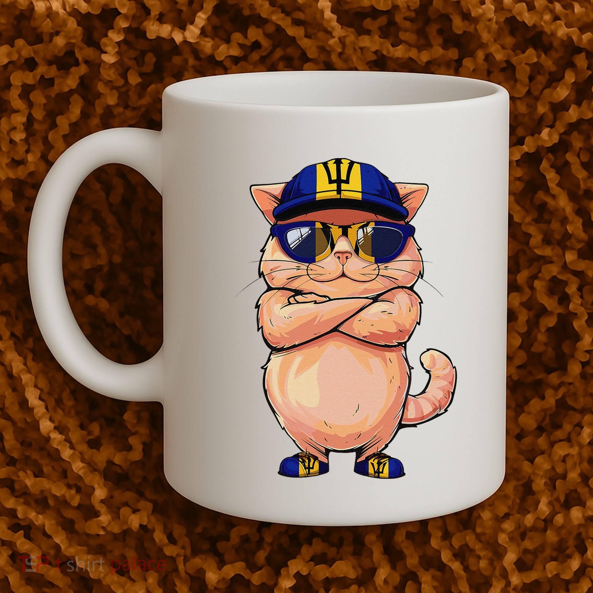 Barbadian Flag Cat Mom Souvenirs Products Kitten Barbados Coffee Mug