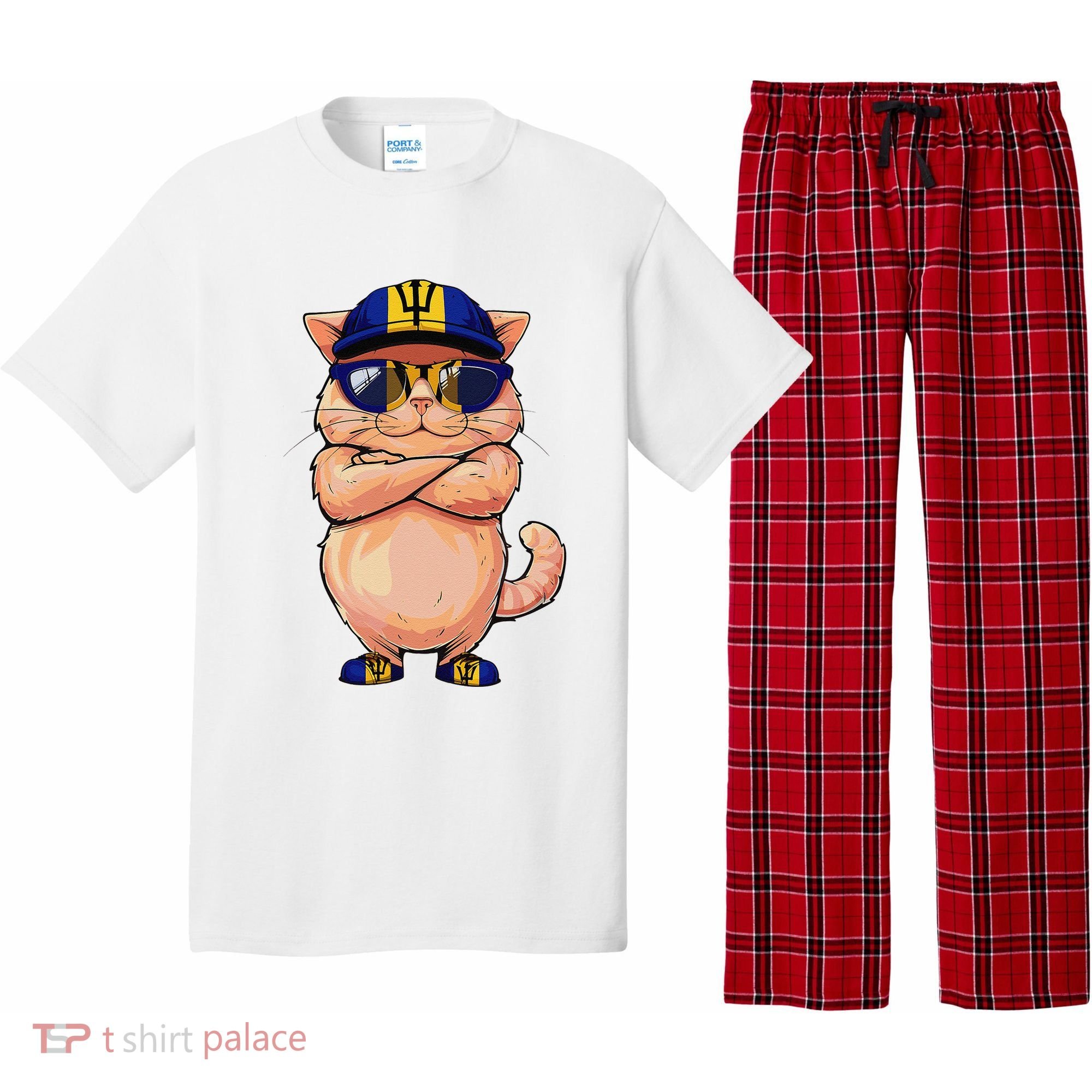 Barbadian Flag Cat Mom Souvenirs Products Kitten Barbados Pajama Set