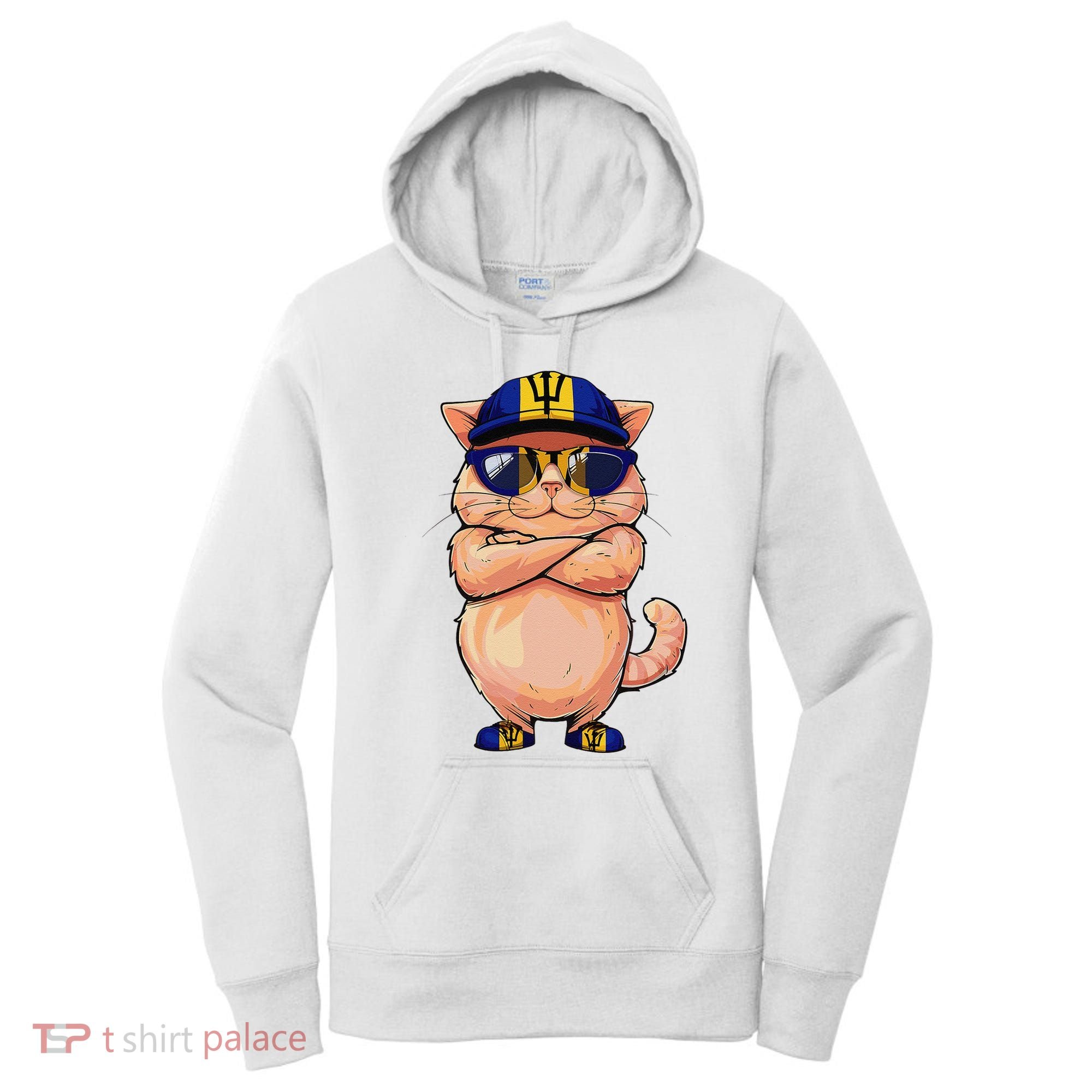 Barbadian Flag Cat Mom Souvenirs Products Kitten Barbados Women's Hoodie