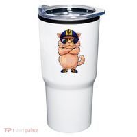 Barbadian Flag Cat Mom Souvenirs Products Kitten Barbados Tumbler thumb 0
