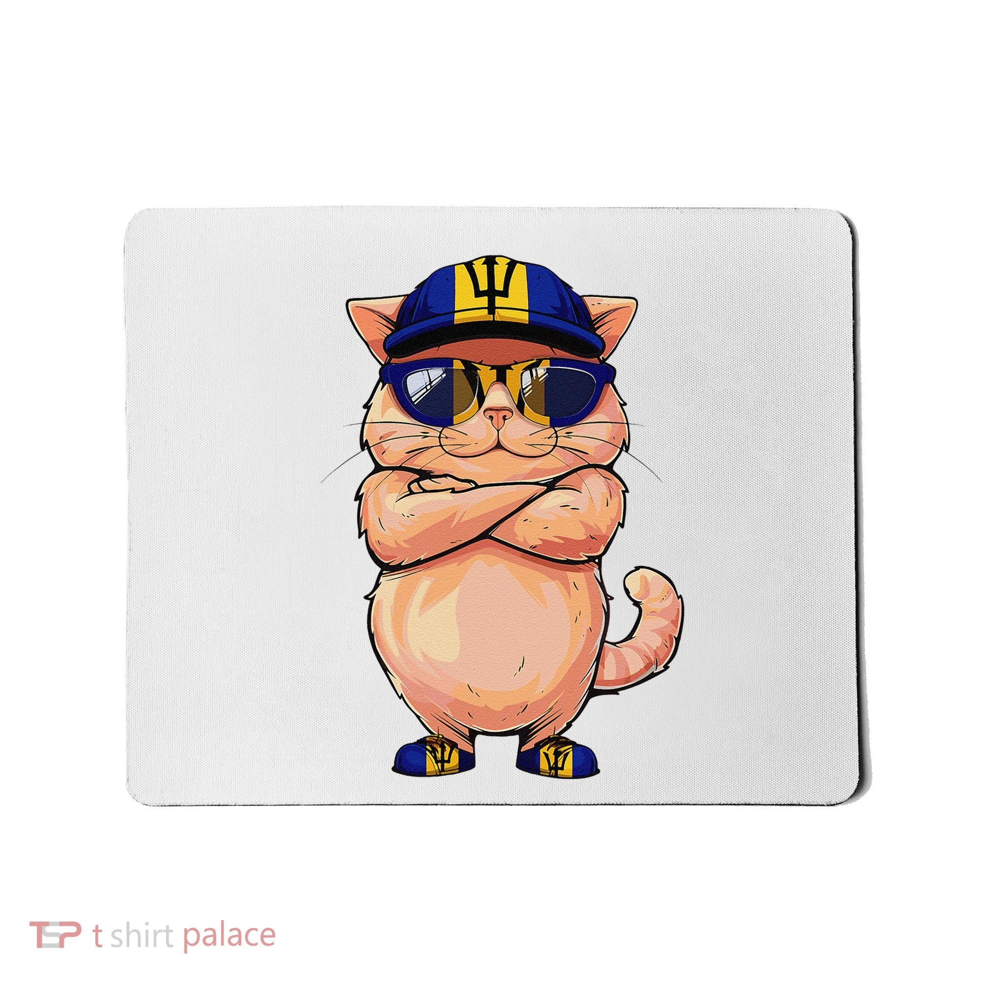 Barbadian Flag Cat Mom Souvenirs Products Kitten Barbados Mousepad