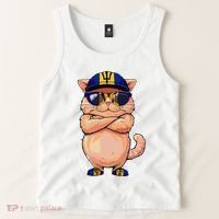 Barbadian Flag Cat Mom Souvenirs Products Kitten Barbados Tank Top thumb 2