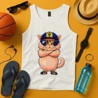 Barbadian Flag Cat Mom Souvenirs Products Kitten Barbados Tank Top thumb 4