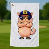 Barbadian Flag Cat Mom Souvenirs Products Kitten Barbados Golf Towel thumb 1