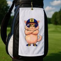 Barbadian Flag Cat Mom Souvenirs Products Kitten Barbados Golf Towel thumb 2