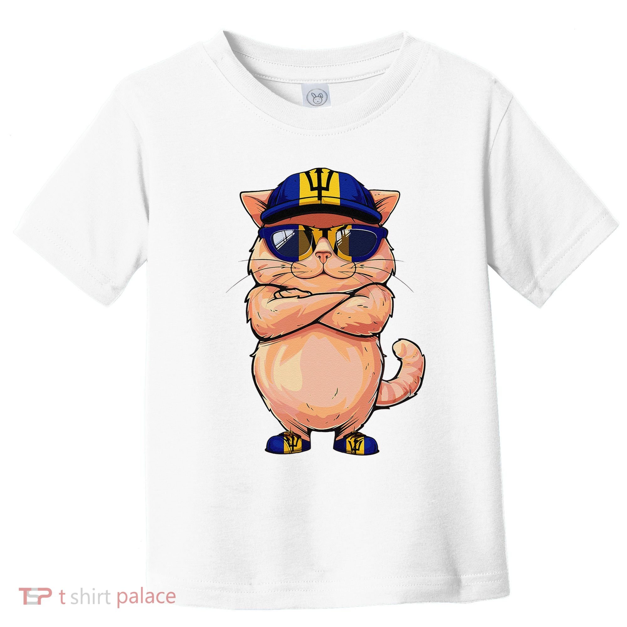 Barbadian Flag Cat Mom Souvenirs Products Kitten Barbados Toddler T-Shirt