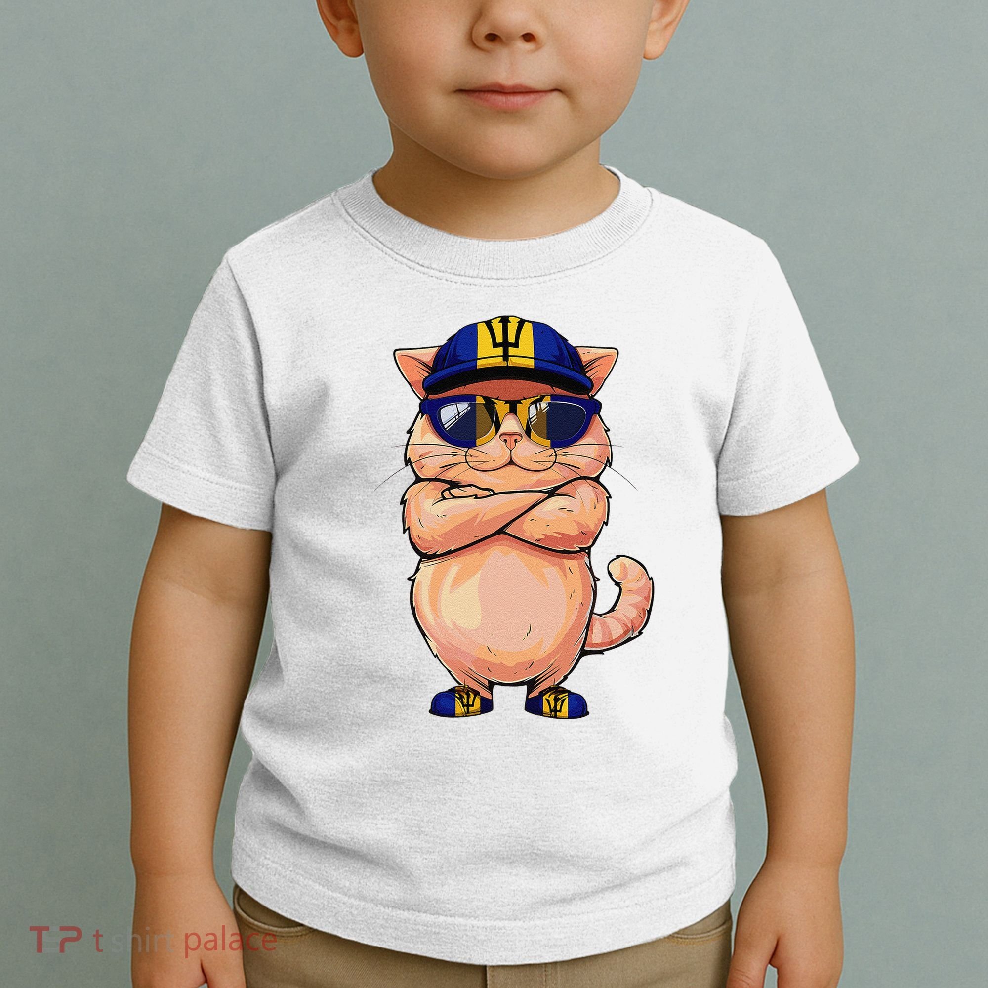 Barbadian Flag Cat Mom Souvenirs Products Kitten Barbados Toddler T-Shirt