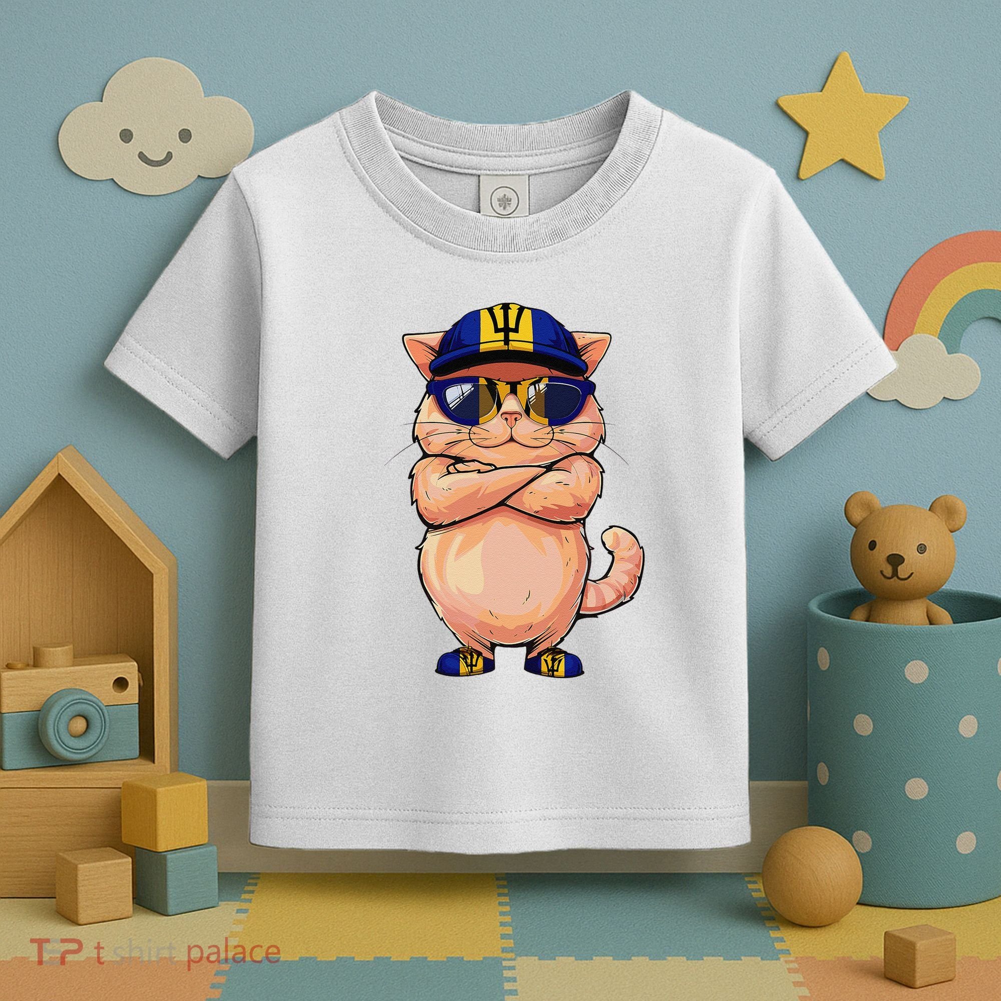 Barbadian Flag Cat Mom Souvenirs Products Kitten Barbados Toddler T-Shirt
