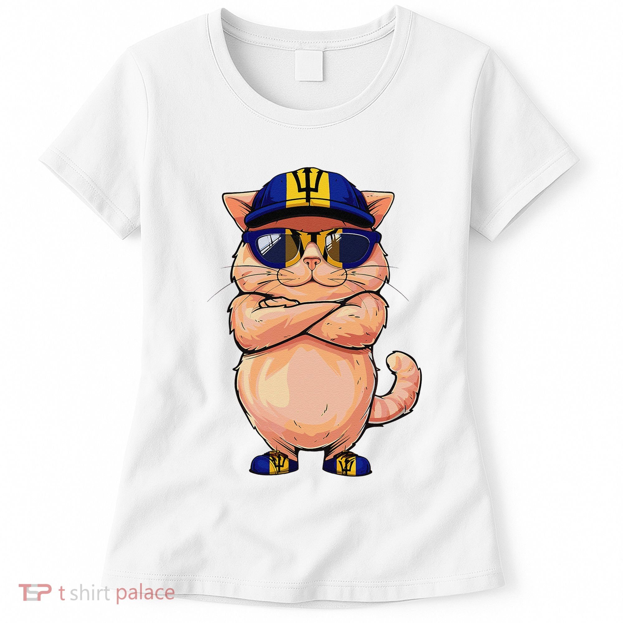 Barbadian Flag Cat Mom Souvenirs Products Kitten Barbados Women's T-Shirt