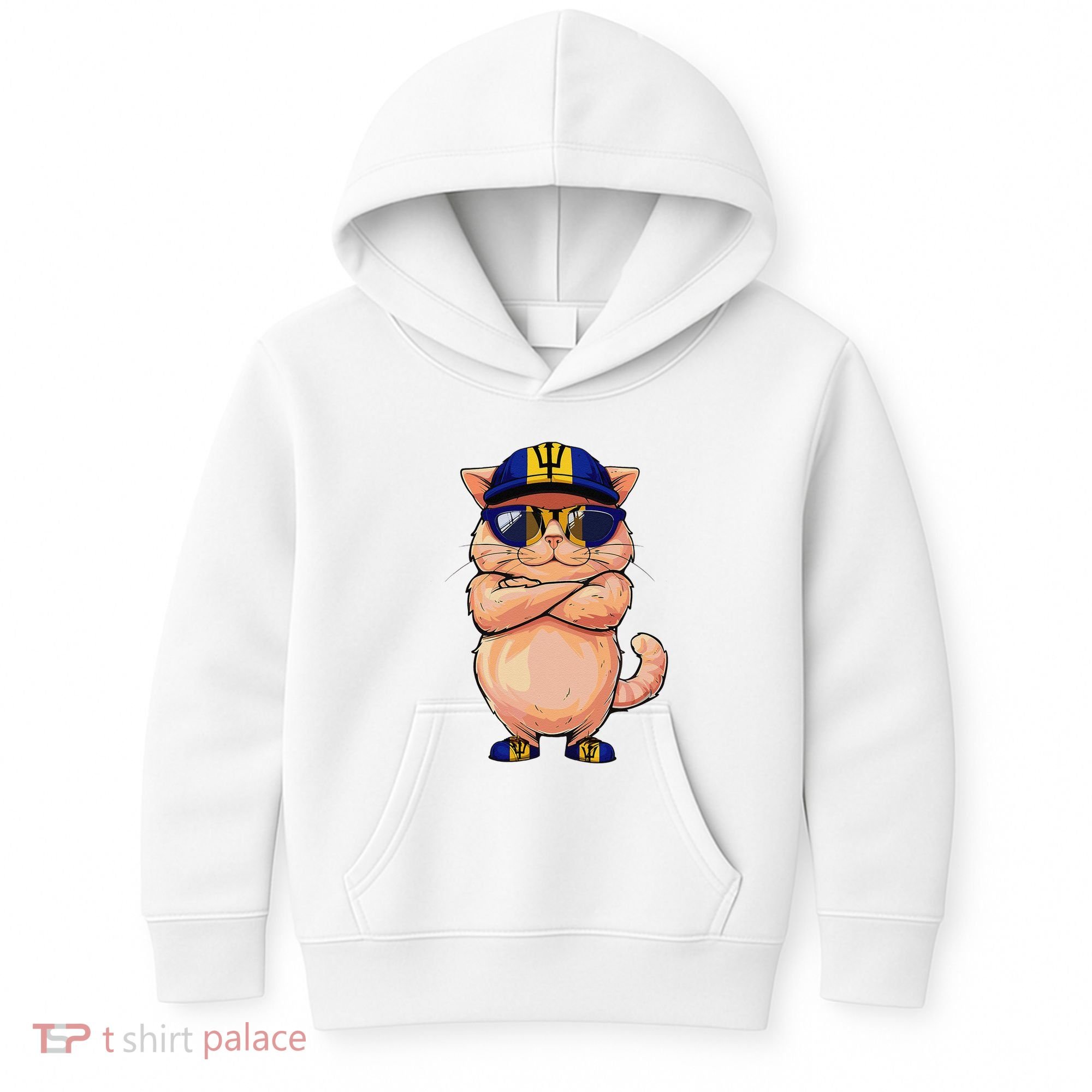 Barbadian Flag Cat Mom Souvenirs Products Kitten Barbados Kids Hoodie