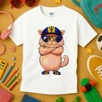 Barbadian Flag Cat Mom Souvenirs Products Kitten Barbados Kids T-Shirt thumb 3