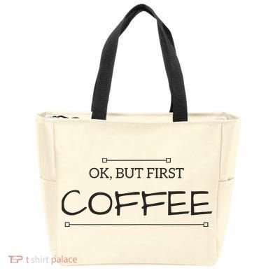 But First COFFEE Funny Coffee Sayings Tote Bag