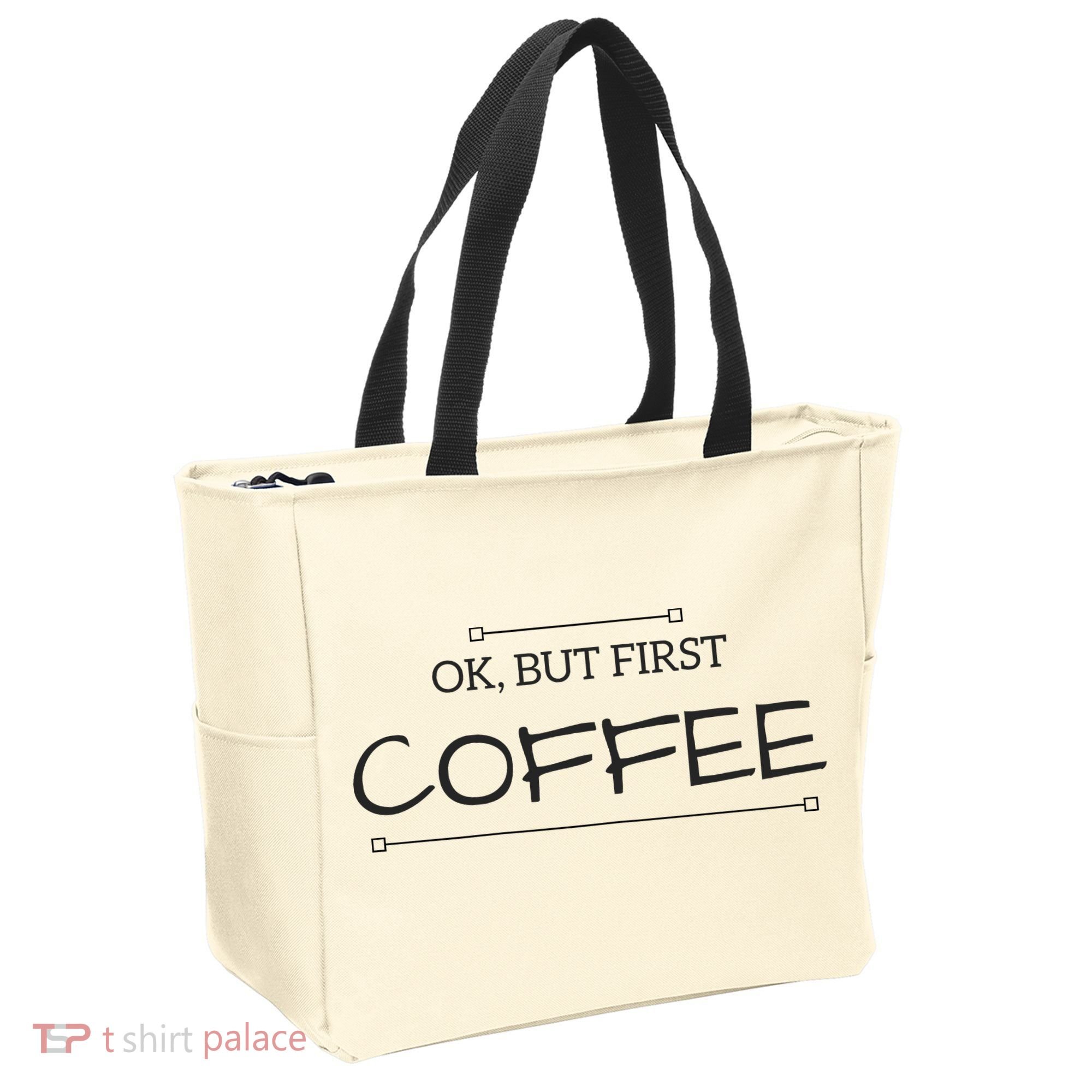 But First COFFEE Funny Coffee Sayings Tote Bag