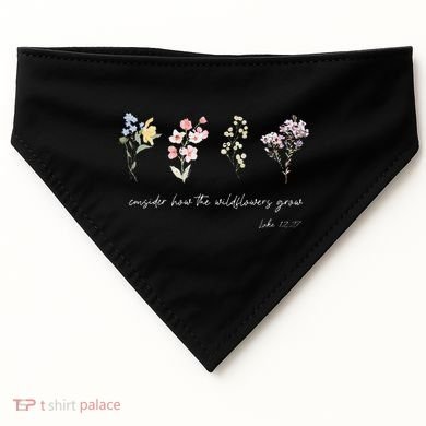 Boho Floral Consider How The Wildflowers Grow Motivational USA-Made Doggie Bandana