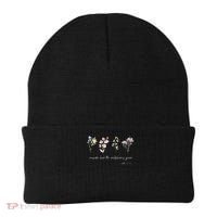 Boho Floral Consider How The Wildflowers Grow Motivational Beanie thumb 0
