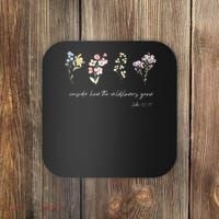 Boho Floral Consider How The Wildflowers Grow Motivational Coaster thumb 0