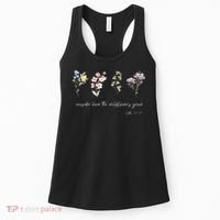 Boho Floral Consider How The Wildflowers Grow Motivational Women's Tank Top thumb 0
