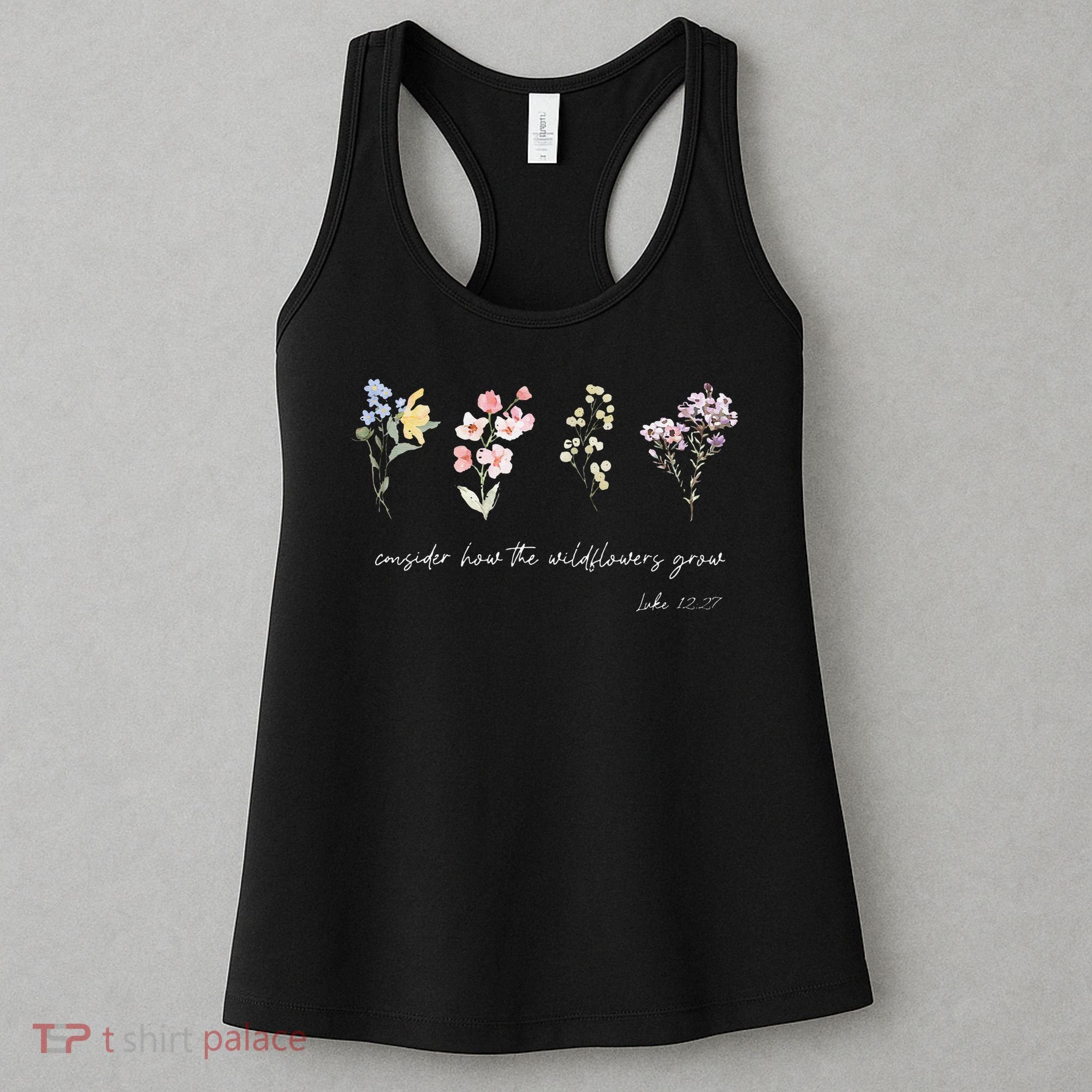 Boho Floral Consider How The Wildflowers Grow Motivational Women's Tank Top