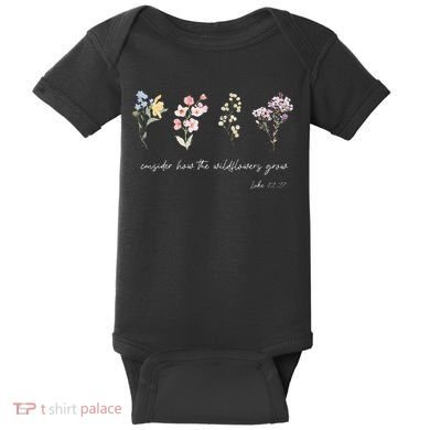 Boho Floral Consider How The Wildflowers Grow Motivational Baby Bodysuit