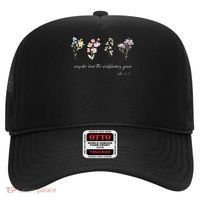 Boho Floral Consider How The Wildflowers Grow Motivational Hat thumb 0