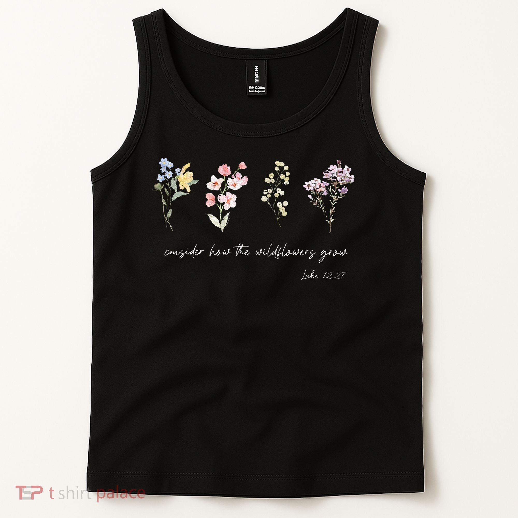 Boho Floral Consider How The Wildflowers Grow Motivational Tank Top