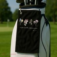 Boho Floral Consider How The Wildflowers Grow Motivational Golf Towel thumb 2
