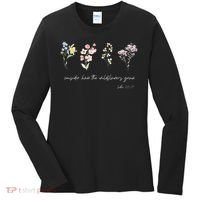 Boho Floral Consider How The Wildflowers Grow Motivational Women's Long Sleeve Shirt thumb 0
