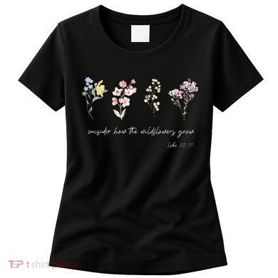 Boho Floral Consider How The Wildflowers Grow Motivational Women's T-Shirt