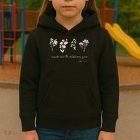 Boho Floral Consider How The Wildflowers Grow Motivational Kids Hoodie thumb 3