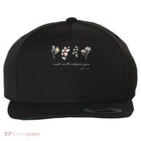 Boho Floral Consider How The Wildflowers Grow Motivational Wool Snapback Cap thumb 0