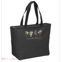 Boho Floral Consider How The Wildflowers Grow Motivational Tote Bag thumb 2