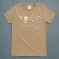 Boho Floral Consider How The Wildflowers Grow Motivational T-Shirt thumb 5