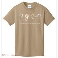 Boho Floral Consider How The Wildflowers Grow Motivational Kids T-Shirt thumb 0