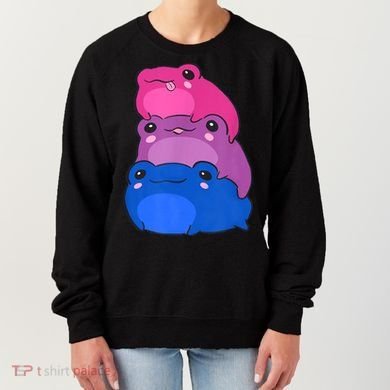 Bisexual Flag Color Frogs Subtle Bi Pride LGBTQ Aesthetic Women's Sweatshirt