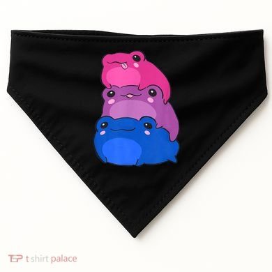 Bisexual Flag Color Frogs Subtle Bi Pride LGBTQ Aesthetic USA-Made Doggie Bandana