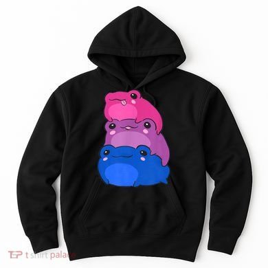 Bisexual Flag Color Frogs Subtle Bi Pride LGBTQ Aesthetic Hoodie
