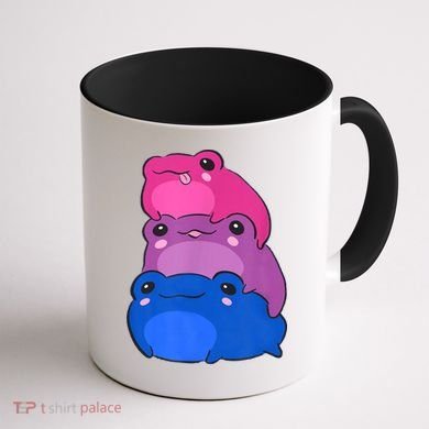 Bisexual Flag Color Frogs Subtle Bi Pride LGBTQ Aesthetic Coffee Mug back