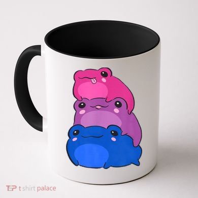 Bisexual Flag Color Frogs Subtle Bi Pride LGBTQ Aesthetic Coffee Mug