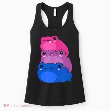Bisexual Flag Color Frogs Subtle Bi Pride LGBTQ Aesthetic Women's Tank Top