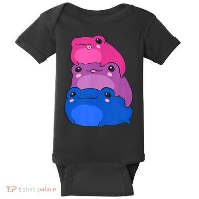 Bisexual Flag Color Frogs Subtle Bi Pride LGBTQ Aesthetic Baby Bodysuit