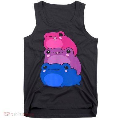 Bisexual Flag Color Frogs Subtle Bi Pride LGBTQ Aesthetic Tank Top
