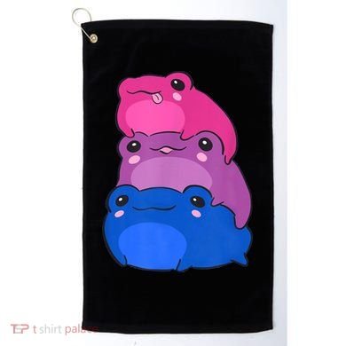Bisexual Flag Color Frogs Subtle Bi Pride LGBTQ Aesthetic Golf Towel